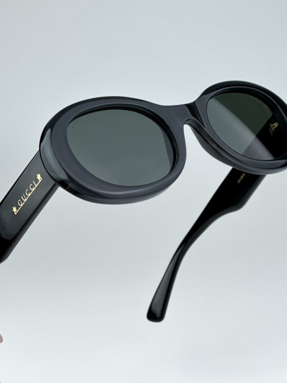 GUCCI GG1587S 001 BLACK OVAL SUNGLASSES